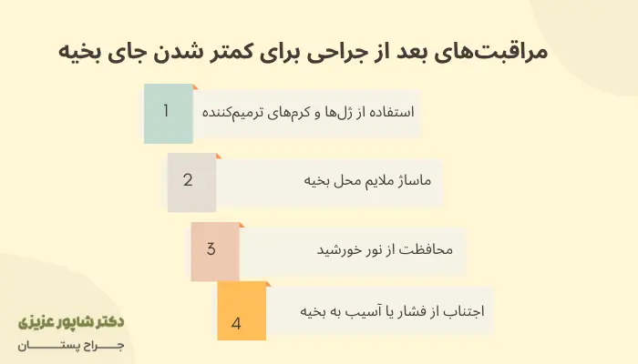 مراقبتهای بعد از جراحی برای کمتر شدن جای بخیه مراقبتهای بعد از جراحی برای کمتر شدن جای بخیه