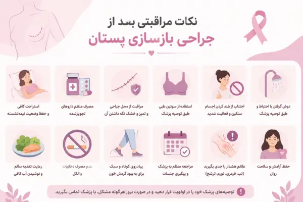 نکات مراقبتی بعد از جراحی بازسازی پستان